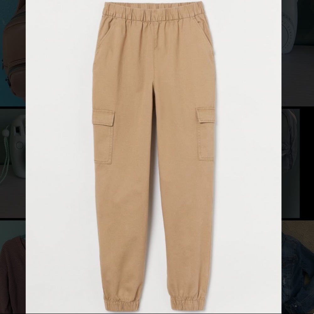 tan h and m cargo pants